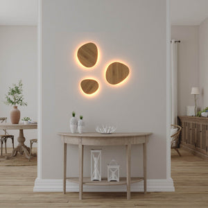 Aplique de pared interior de madera "Eclipse 3" 12W - Luz cálida (15)