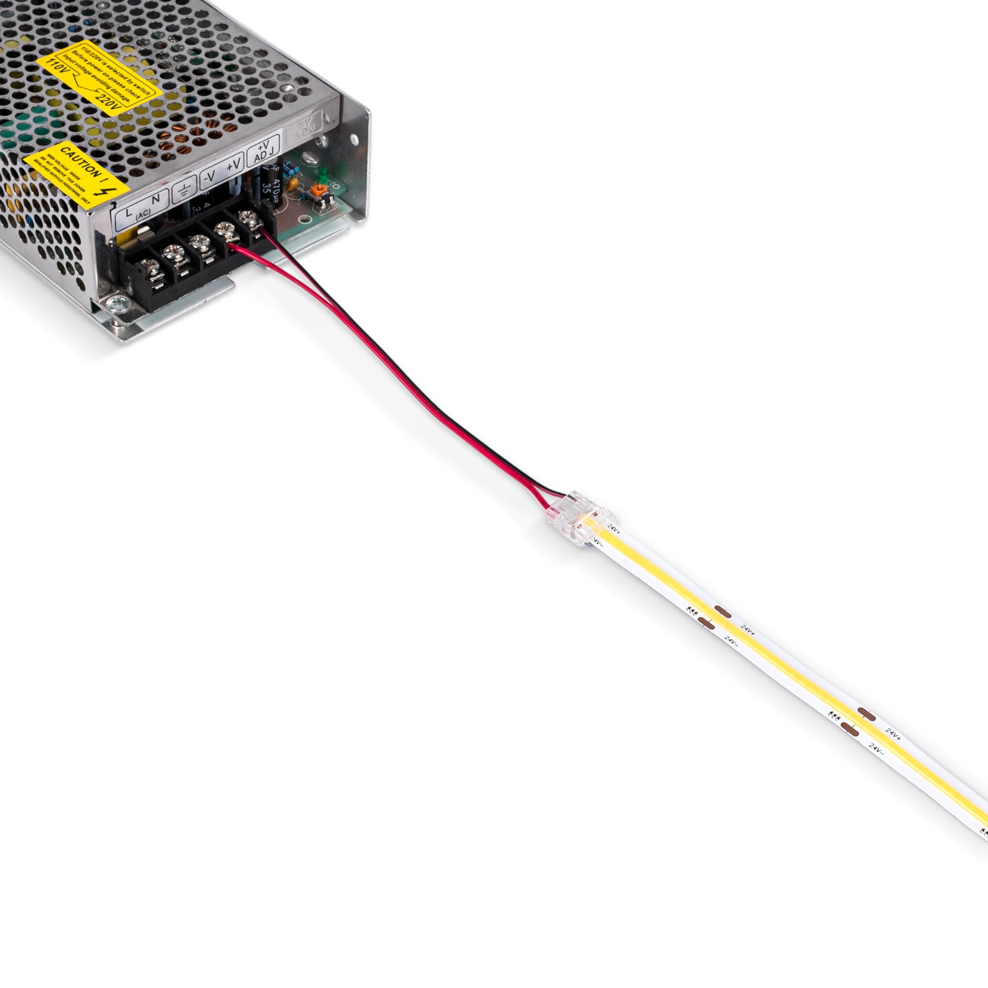 Conector Hippo monocolor COB Tira a fuente - PCB 10mm - 2 pines - IP20 - Máx. 24V (1)