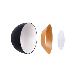 Lámpara de techo LED inclinada CCT 12W - Efecto madera - ø35cm (23)