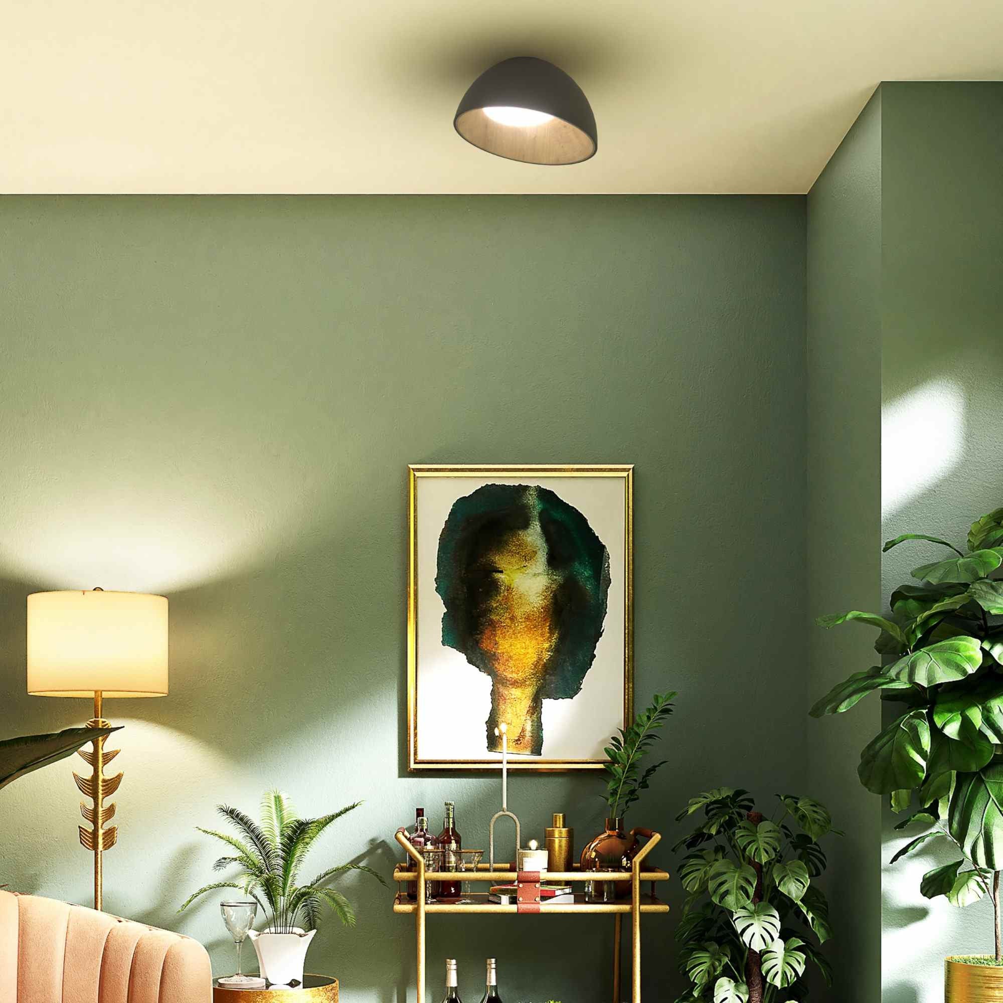 Lámpara de techo LED inclinada CCT 12W - Efecto madera - ø35cm (1)