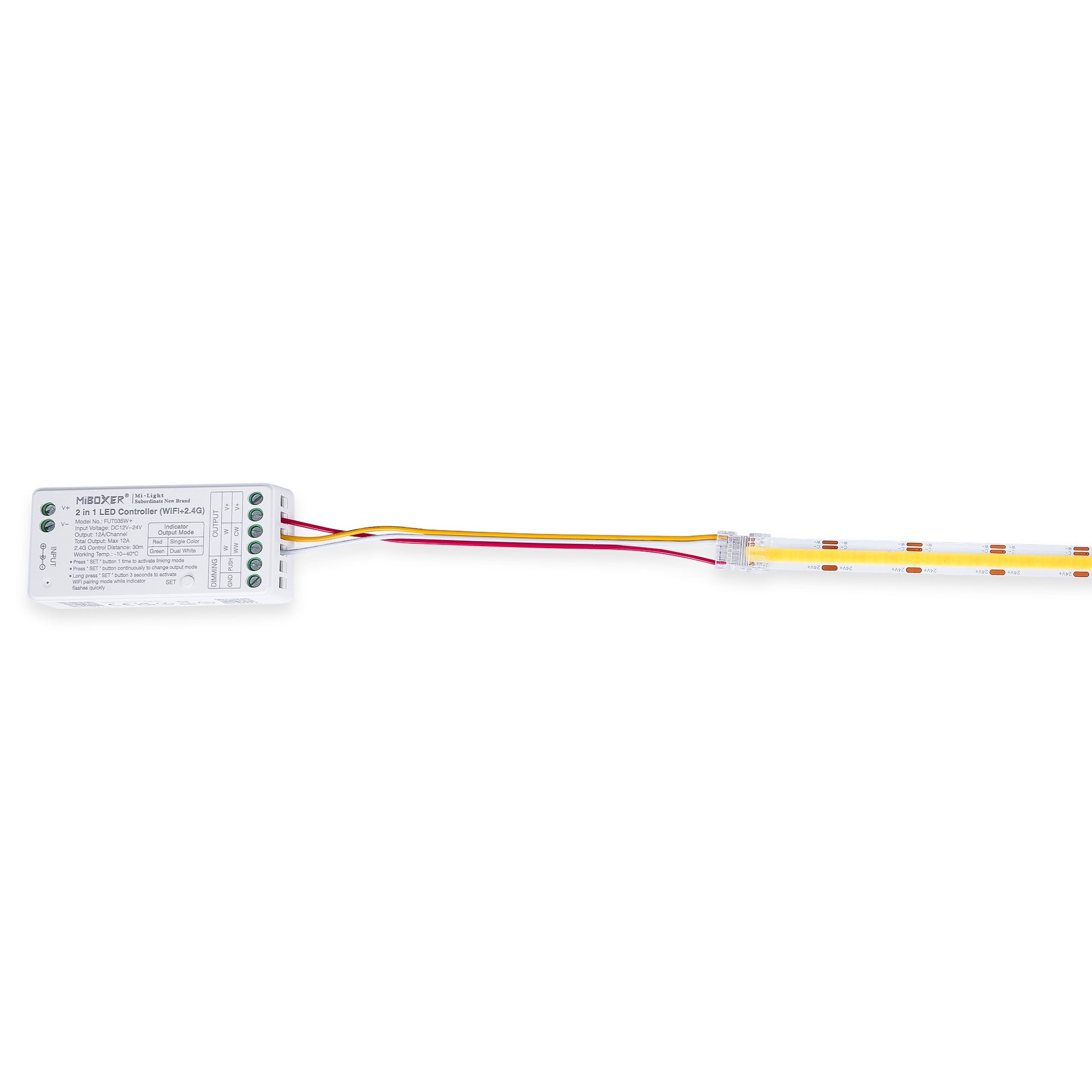 Conector Hippo CCT COB Tira a controlador - PCB 10mm - 3 pines - IP20 - Máx. 24V (1)