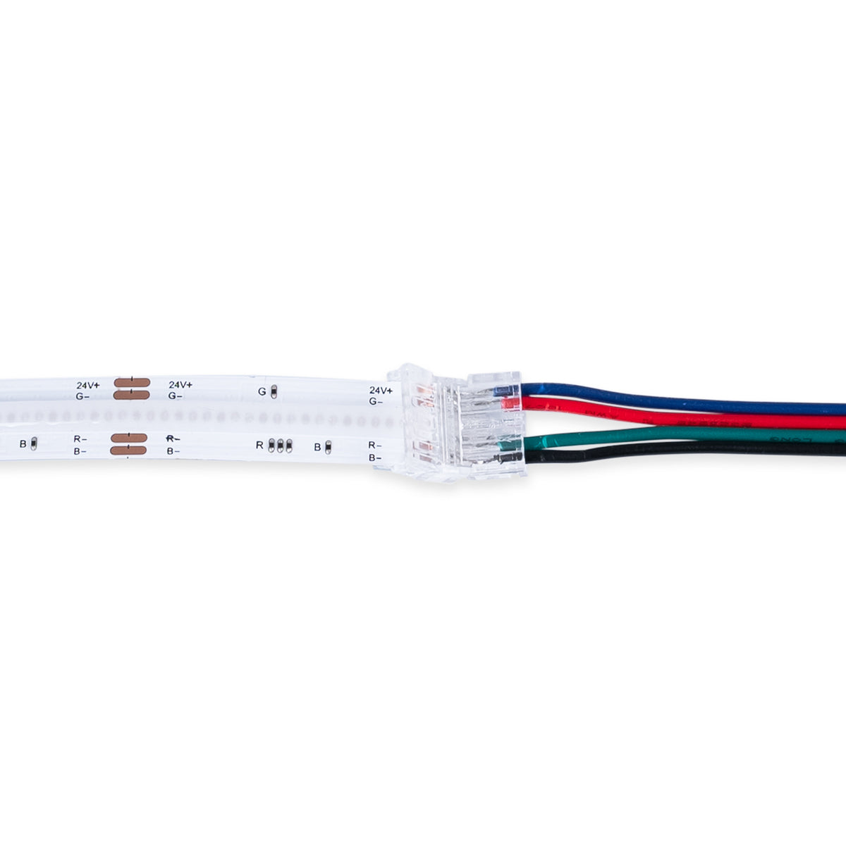 Conector Hippo Tira RGB COB a Cable - PCB 10mm - 4 pines - IP20 - Máx. 24V (1)