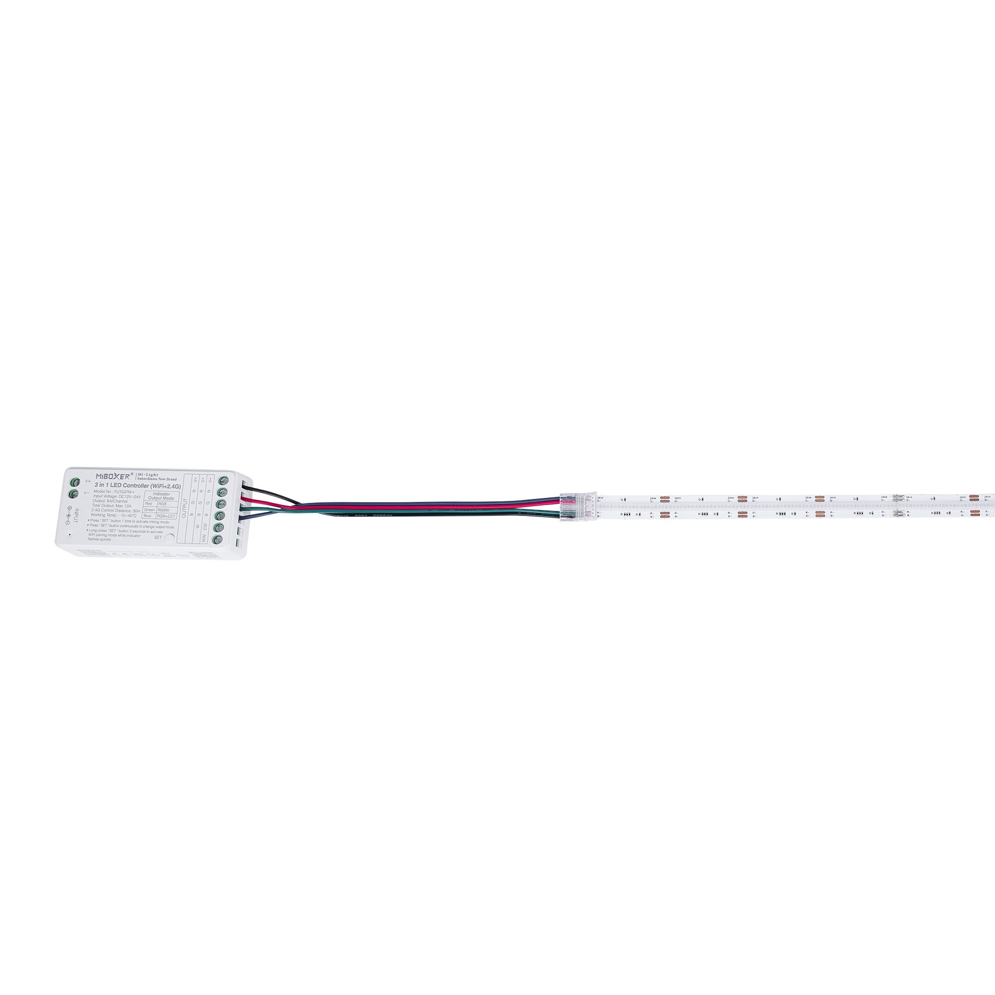 Conector Hippo Tira RGB COB a Controlador - PCB 10mm - 4 pines - IP20 - Máx. 24V (1)
