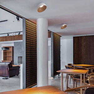 Lámpara de techo LED inclinada CCT 12W - Efecto madera - ø35cm (30)