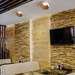 Lámpara de techo LED inclinada CCT 12W - Efecto madera - ø35cm (31)