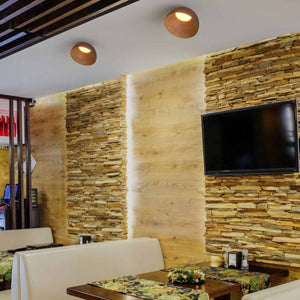 Lámpara de techo LED inclinada CCT 12W - Efecto madera - ø35cm - Barcelona Led-Decoración