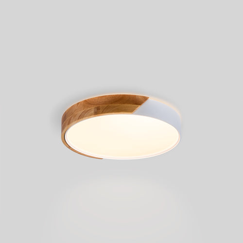Plafonnier LED rond CCT en bois et polycarbonate - 24W - ø40cm - IP22