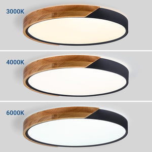 Plafón LED techo CCT 36W - Madera y Policarbonato- ø50cm - IP22 - Barcelona Led-