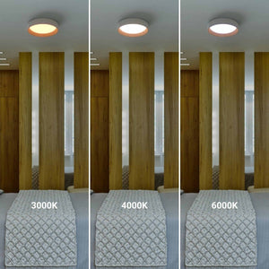 Lámpara de techo LED tipo plafón CCT 24W - Efecto madera - Ø40cm - Barcelona Led-
