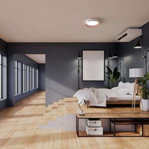 Lámpara de techo LED tipo plafón CCT 24W - Efecto madera - Ø40cm - Barcelona Led-