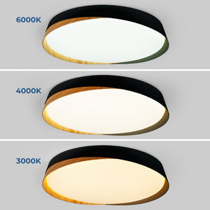 Lámpara de techo LED tipo plafón CCT 36W - Efecto madera - ø50cm - IP22 (28)