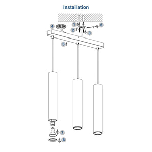 Lámpara colgante triple minimalista "Bila 3" - GU10 - Barcelona Led-Decoración