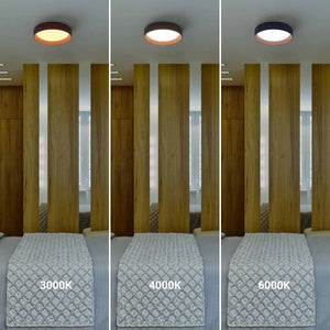 Lámpara de techo LED tipo plafón CCT 24W - Efecto madera - Ø40cm - Barcelona Led-