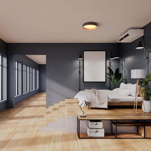 Lámpara de techo LED tipo plafón CCT 24W - Efecto madera - Ø40cm - Barcelona Led-