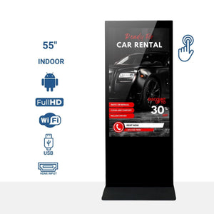 Tótem Publicitario Digital Táctil 55" Full HD - Android 9 - Cartelería Vertical para Interior - Barcelona Led-Signage