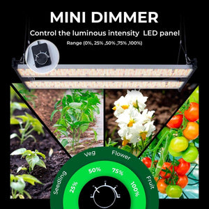 Luminaria LED de cultivo interior - 250W - Regulable 0-10V - Grow light Full Spectrum (24)
