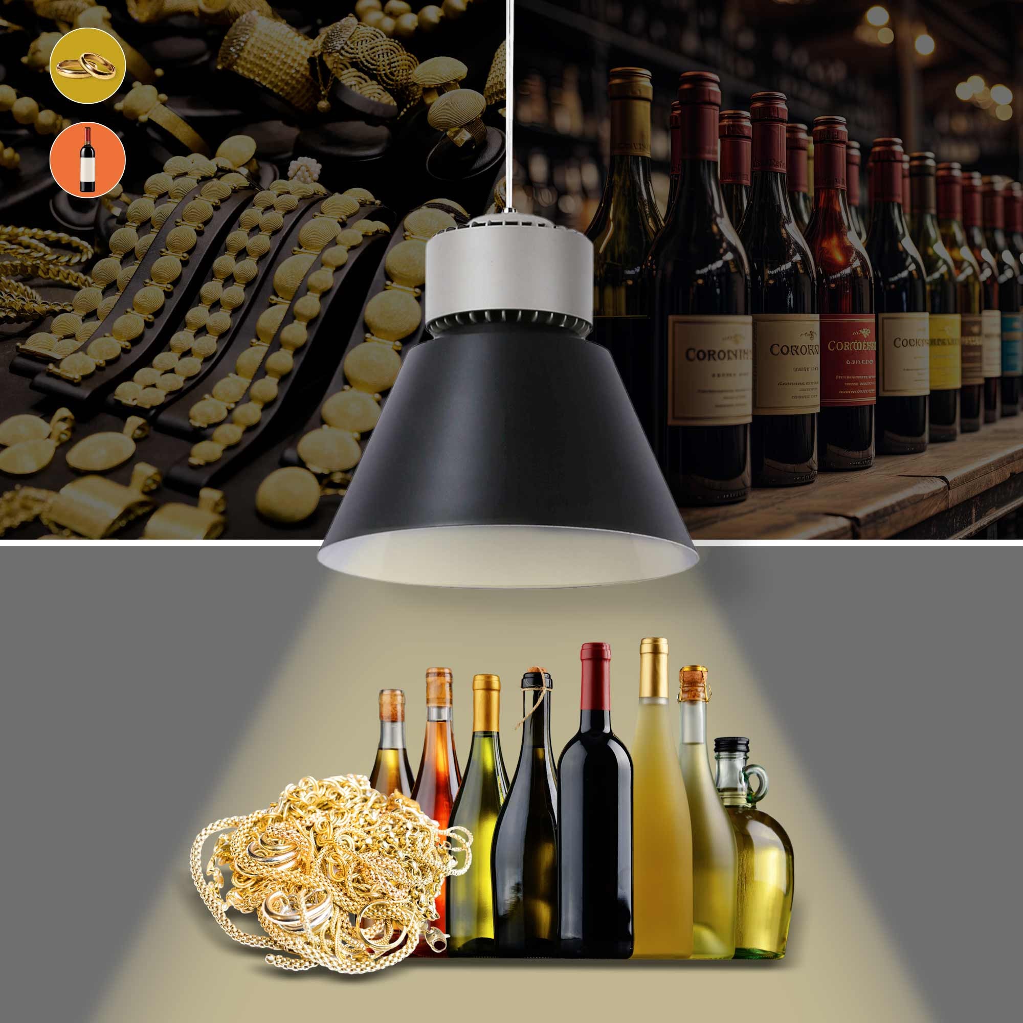 Campana LED 36W especial para oro y vino - Driver KeGu (1)