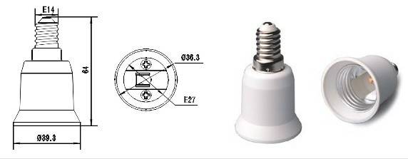 Adaptador rosca E14 a rosca E27 - Barcelona Led-