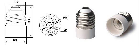 Adaptador rosca E27 a rosca E14 (1)