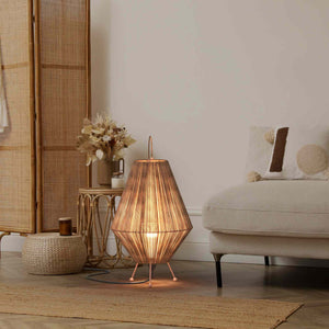 Lampara de pie rústica de yute "Ross" - E27 (15) & Lampara de pie rústica de yute "Ross" - E27