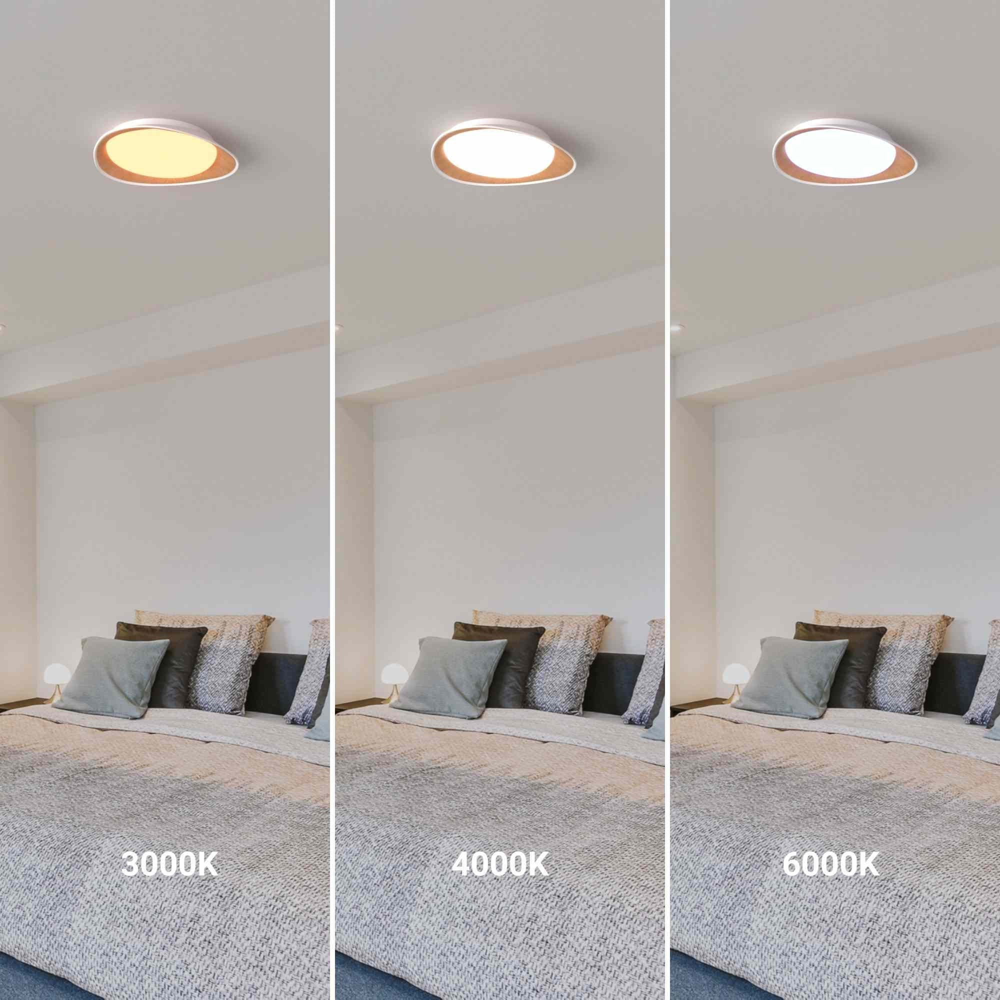 Lámpara de techo LED tipo plafón CCT 24W - Efecto madera - Ø45cm (1)
