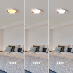 Lámpara de techo LED tipo plafón CCT 24W - Efecto madera - Ø45cm (1)
