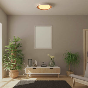 Lámpara de techo LED tipo plafón CCT 24W - Efecto madera - Ø45cm (2)