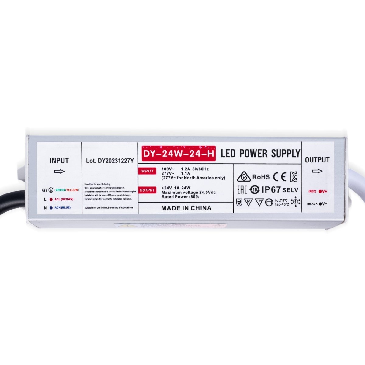 Fuente de alimentación estanca slim 24W 24V - 1.0A - IP67 - Barcelona Led-Material eléctrico