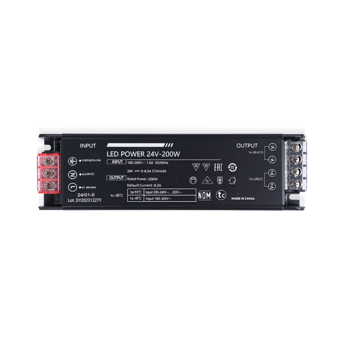 Fuente de alimentación Slim 200W 24V - 8.3A - Alta eficiencia - IP20 - Barcelona Led-Material eléctrico