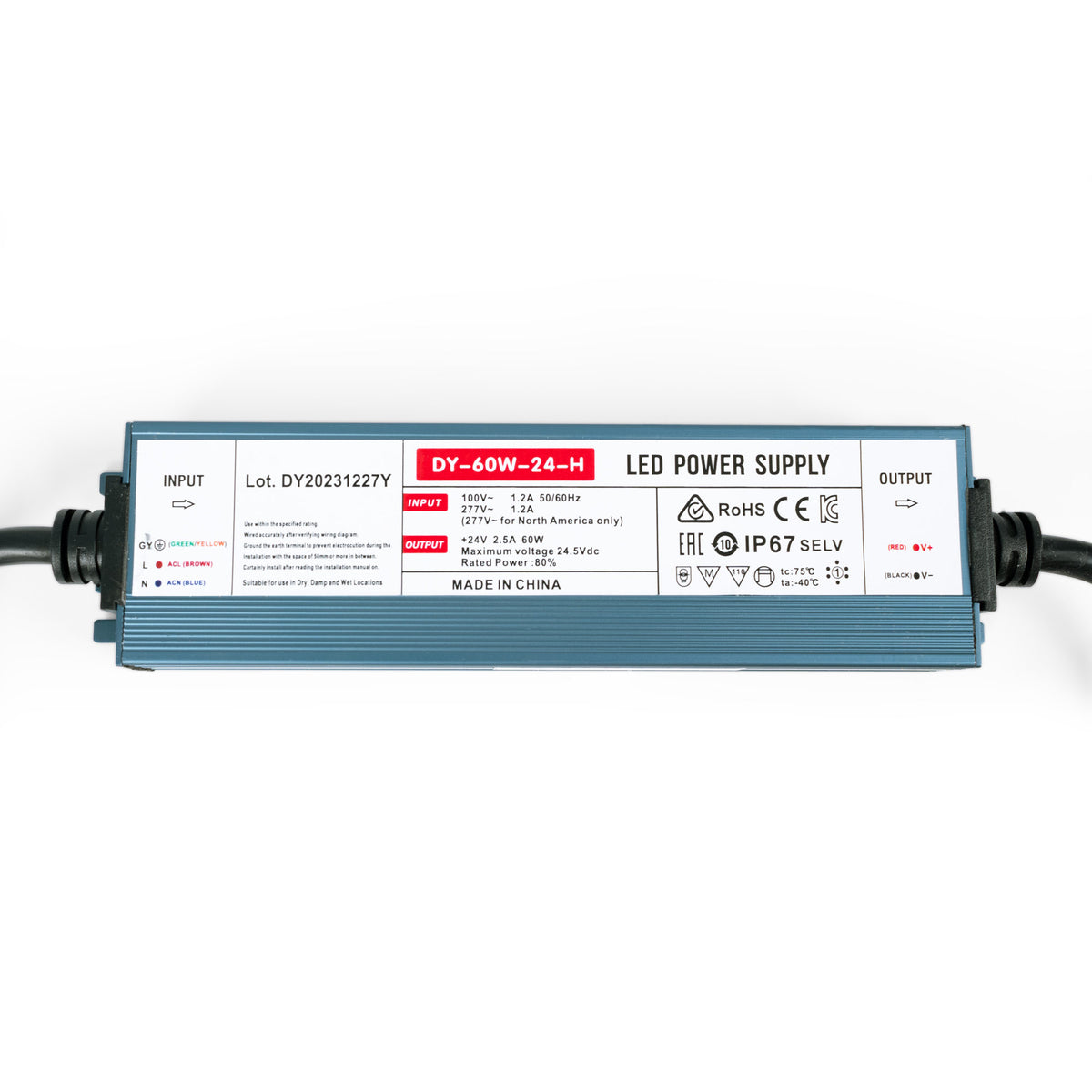 Fuente de alimentación estanca slim 60W 24V - 2.5A - IP67 (1)