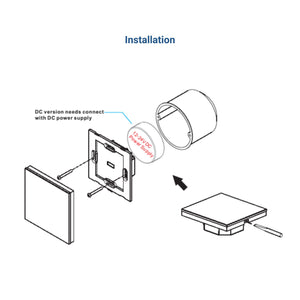 Mecanismo táctil empotrable RF 12-24V-DC regulador RGBW para iluminación LED 4 zonas - SUNRICHER Perfect RF (2)
