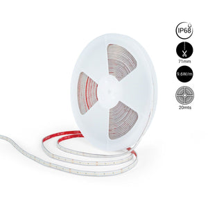 Tira LED 48V DC sumergible - Monocolor - 9.6W/m - 12mm - IP68 - 20 metros - 168ch/m - Barcelona Led-