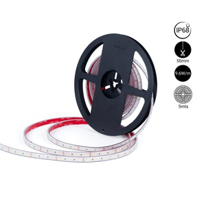Tira LED 24V DC sumergible - Monocolor - 9.6W/m - 10mm - IP68 - 5 metros - 120ch/m - Barcelona Led-