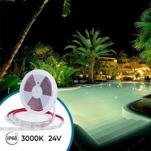 Tira LED 24V DC sumergible - Monocolor - 9.6W/m - 12mm - IP68 - 10 metros - 120ch/m - Barcelona Led-