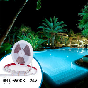 Tira LED 24V DC sumergible - Monocolor - 9.6W/m - 12mm - IP68 - 10 metros - 120ch/m - Barcelona Led-