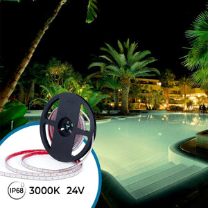 Tira LED 24V DC sumergible - Monocolor - 9.6W/m - 10mm - IP68 - 5 metros - 120ch/m - Barcelona Led-