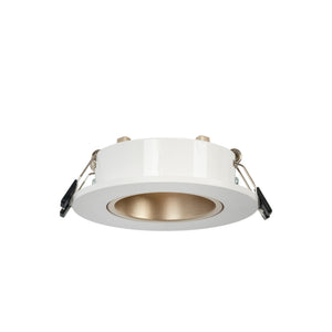 KIT Aro empotrable Ø90mm (blanco/gris) + Bombilla GU10 6W + Portalámparas (58)