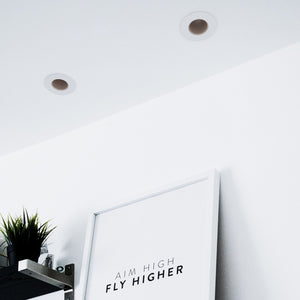 KIT Aro empotrable Ø90mm (blanco/gris) + Bombilla GU10 6W + Portalámparas (63)