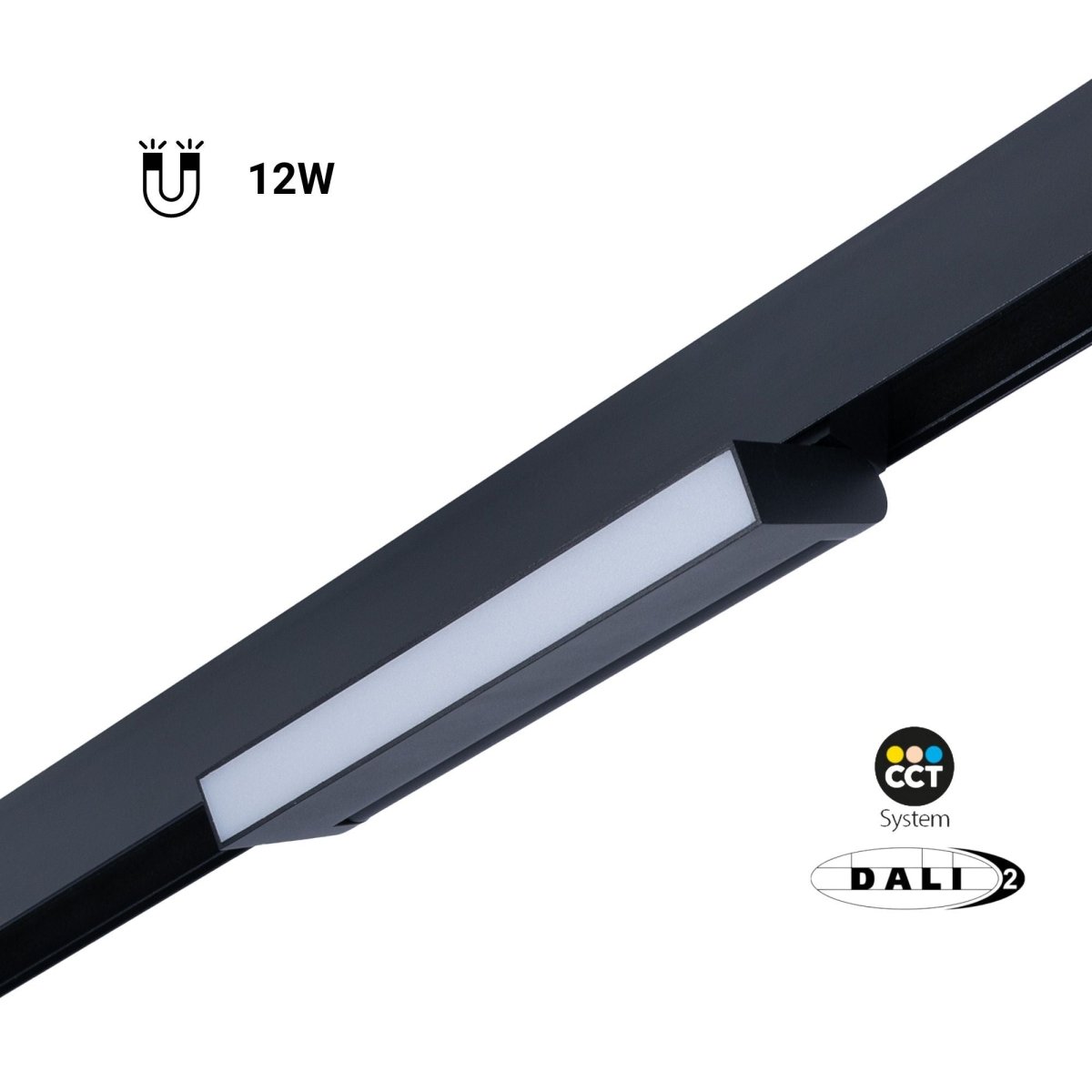 Foco lineal opal orientable carril magnético 48V CCT - 12W - Regulación DALI-2 - Barcelona Led-
