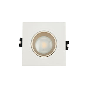 Aro downlight cuadrado basculante para bombilla GU10 / MR16 - Bajo UGR - Corte Ø75 mm - Barcelona Led-