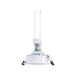 KIT Aro empotrable Ø90mm (blanco/champagne) + Bombilla GU10 6W + Portalámparas (23)