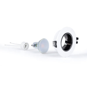 KIT Aro empotrable Ø90mm + Bombilla GU10 6W + Portalámparas - Barcelona Led-