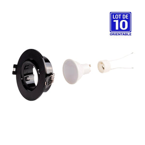 KIT x 10 - Aro downlight basculante + Bombilla GU10 5W + Casquillo GU10 - Barcelona Led-