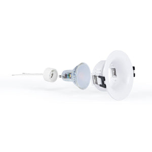 KIT Aro empotrable Ø86mm + Bombilla GU10 6W + Portalámparas - Barcelona Led-