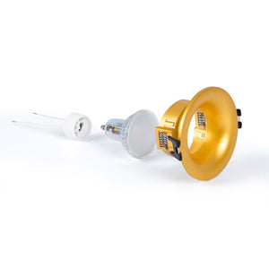 KIT Aro empotrable Ø86mm + Bombilla GU10 6W + Portalámparas (49)