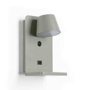 Aplique de pared para lectura con puerto USB "BASKOP W" - 6W - Base carga inalámbrica - Barcelona Led-Decoración