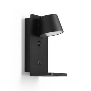 Aplique de pared para lectura con puerto USB "BASKOP W" - 6W - Base carga inalámbrica - Barcelona Led-Decoración