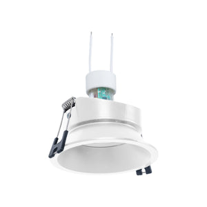 KIT Aro empotrable Ø93mm (blanco) + Bombilla GU10 6W + Portalámparas (17)