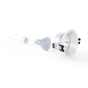 KIT Aro empotrable Ø93mm + Bombilla GU10 6W + Portalámparas - Barcelona Led-