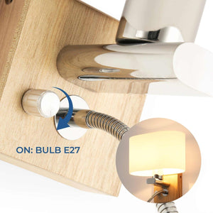 Aplique de pared con foco LED para lectura "Arti" - E27 + 3W - Barcelona Led-Decoración